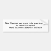 Atlas Shrugged Bumper stcker Bumpersticker (Voorkant)