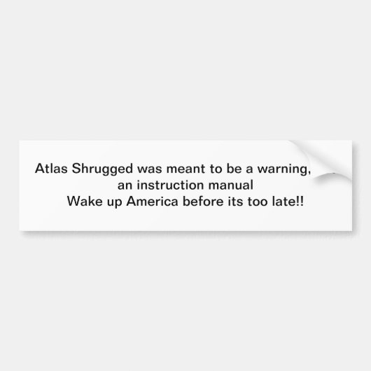 Atlas Shrugged Bumper stcker Bumpersticker (Voorkant)