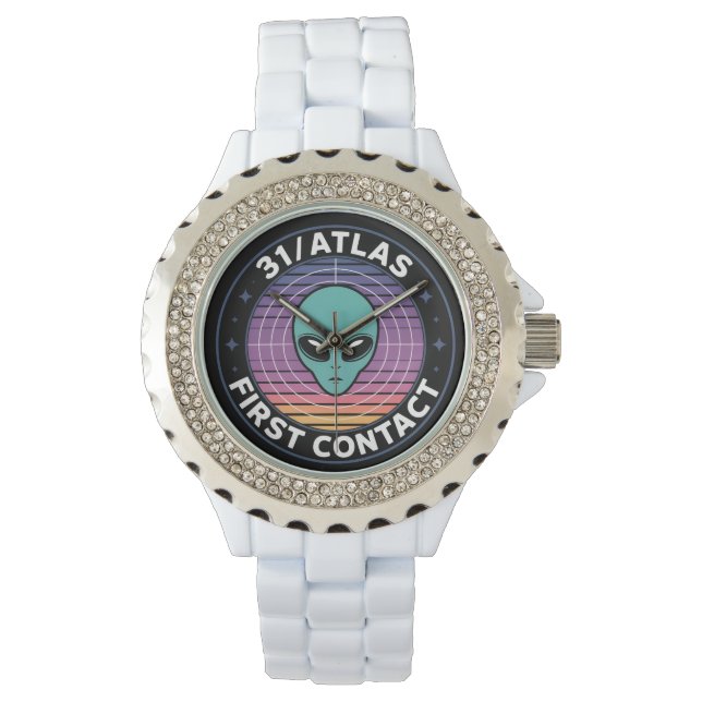 Atlas Space Kerst Retro Humor 2025  Horloge (Voorkant)