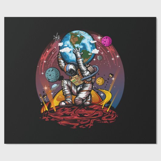 Atlas Space Man Cadeaupapier (Vlak)