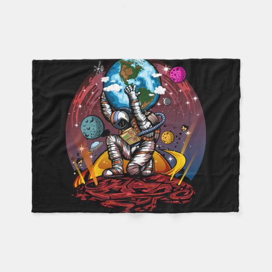 Atlas Space Man Fleece Deken (Voorkant (Horizontaal))