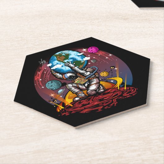 Atlas Space Man Kartonnen Onderzetters (Schuin)