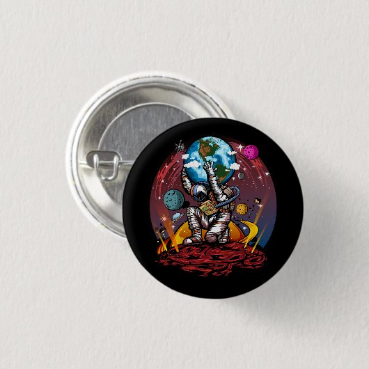 Atlas Space Man Ronde Button 3,2 Cm (Voorkant /achterkant)