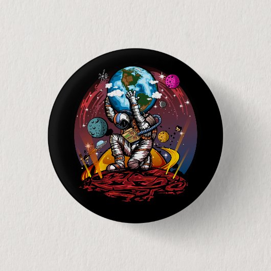 Atlas Space Man Ronde Button 3,2 Cm (Voorkant)