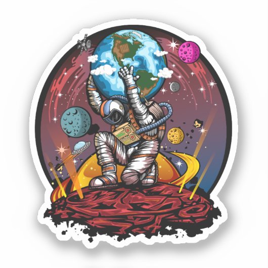 Atlas Space Man Sticker (Voorkant)