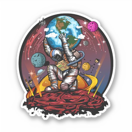 Atlas Space Man Sticker (Voorkant)