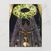 Atlas & St. Patrick's Cathedral, Kerstmis, NYC - Briefkaart (Voorkant)