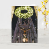 Atlas & St. Patrick's Cathedral, Kerstmis, NYC - Kaart (Gele Bloem)