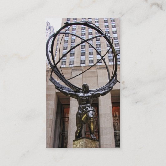 Atlas Statue, Rockefeller Center, NYC Visitekaartje (Voorkant)