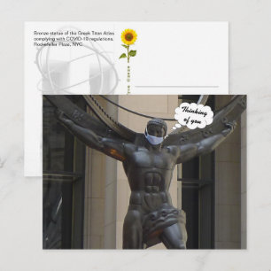 Atlas, Thinking of You - NYC H ansichtkaart Briefkaart
