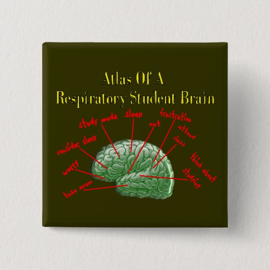 Atlas van Ademhalingsstudent Brain Gifts Vierkante Button 5,1 Cm (Voorkant)