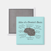 Atlas van een Dentist's Brain Humoureus Magneet (Voorkant / Achterkant)