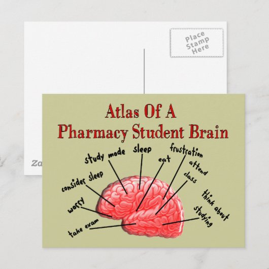 Atlas van een Farmacie Student Brain Briefkaart (Voorkant / Achterkant)