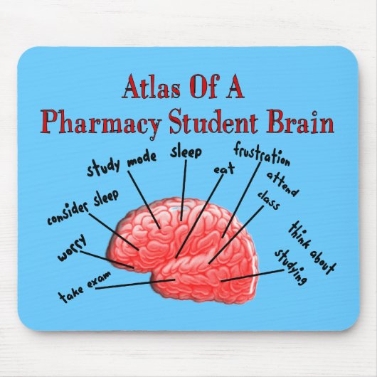 Atlas van een Farmacie Student Brain Muismat (Voorkant)