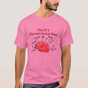 Atlas van een Farmacie Student Brain T-shirt