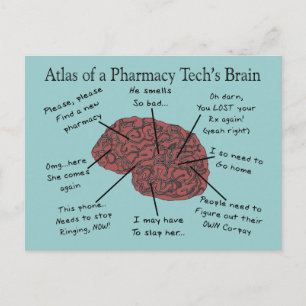 Atlas van een Farmacie Tech's Brain Briefkaart