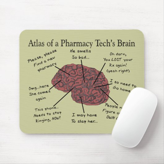 Atlas van een Farmacie Tech's Brain Muismat (Met muis)