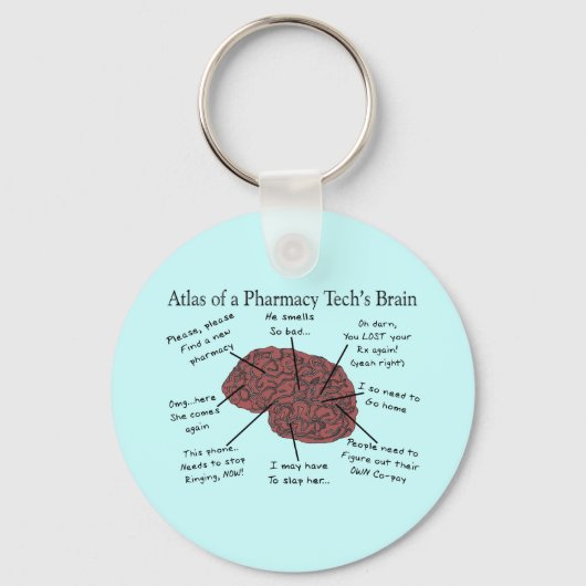 Atlas van een Farmacie Tech's Brain Sleutelhanger (Voorkant)