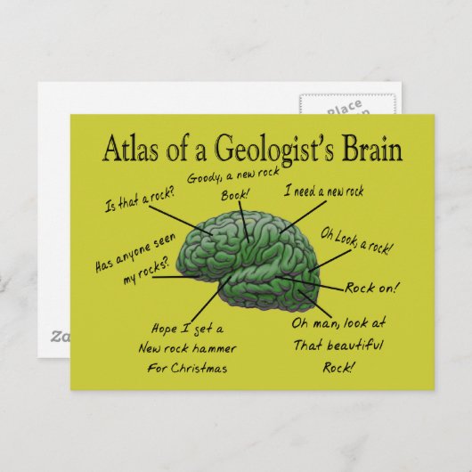 Atlas van een Geoloog's Brain Funny Gifts Briefkaart (Voorkant / Achterkant)