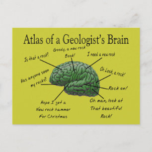 Atlas van een Geoloog's Brain Funny Gifts Briefkaart