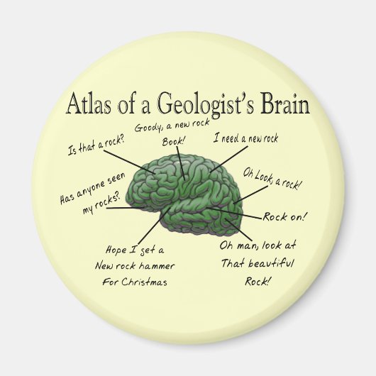 Atlas van een Geoloog's Brain Funny Gifts Magneet (Voorkant)