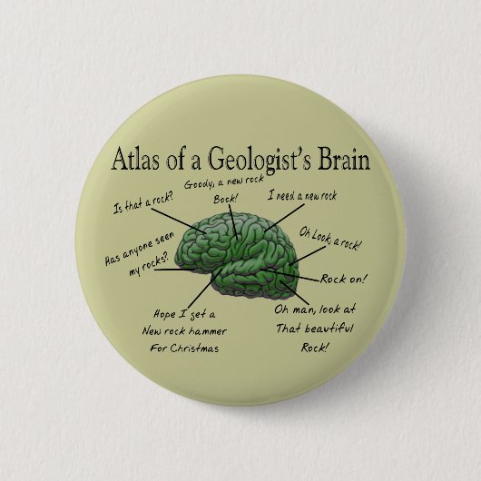 Atlas van een Geoloog's Brain Funny Gifts Ronde Button 5,7 Cm (Voorkant)
