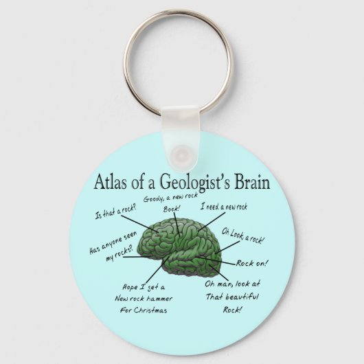 Atlas van een Geoloog's Brain Funny Gifts Sleutelhanger (Voorkant)