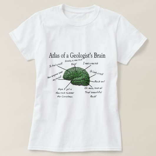 Atlas van een Geoloog's Brain Funny Gifts T-shirt (Design voorkant)