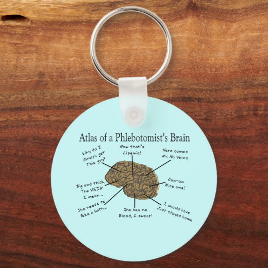 Atlas van een Phlebotomist-brein Sleutelhanger (Voorkant)