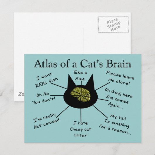 atlas van het brein van een auto briefkaart (Voorkant / Achterkant)