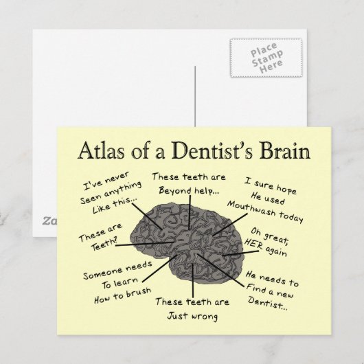 Atlas van het brein van een tandarts briefkaart (Voorkant / Achterkant)