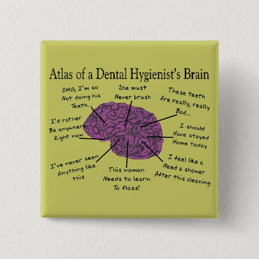 Atlas van het brein van een tandheelkundige apothe vierkante button 5,1 cm (Voorkant)
