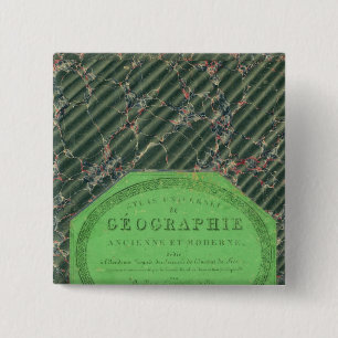 Atlas van Universal Geography Vierkante Button 5,1 Cm