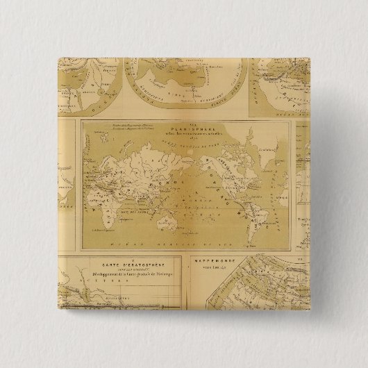 Atlas Vierkante Button 5,1 Cm (Voorkant)