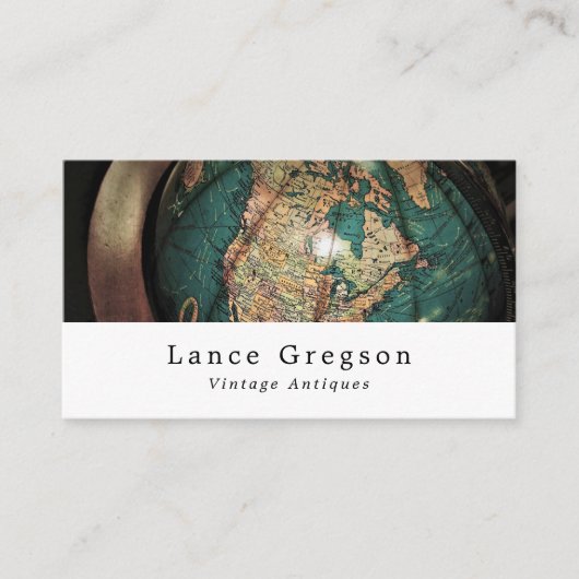  Atlas Wereldbol, Antiek dealer Visitekaartje (Voorkant)