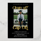 Atleet Afstuderen verwijdert Pet op Folie Uitnodiging (Voorkant)