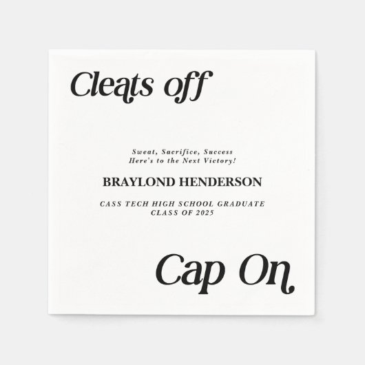 Atleet Afstuderen verwijdert Pet op Servet (Voorkant)