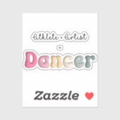 Atleet + Artiest = Dancer, Grappige gifT voor Danc Sticker (Vel)