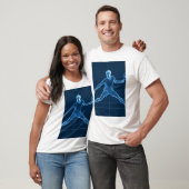 Atleet Digitale Illustratie Blauwdruk T-shirt (Unisex)