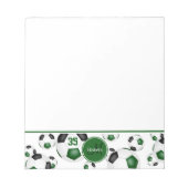 Atleet Fan Coach Naam Groen Zwart voetballen Notitieblok (Voorkant)