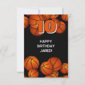 Atleet Happy Birthday Basketballs accent Kaart (Voorkant)