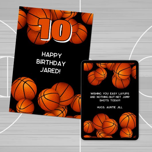 Atleet Happy Birthday Basketballs accent Kaart