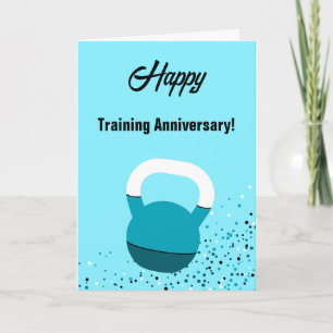 Atleet Kettlebell Gelukkig Trainingsjubileum Kaart