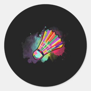 Atleet Mannen Vrouwen Kinderen Shuttle Badminton K Ronde Sticker