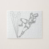 atleet met wielaandrijving en veldatleet legpuzzel (Horizontaal)