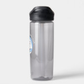 Atleet naam blauw zwart volleybal team spirit waterfles (Achterkant)