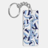 Atleet naam Blue White volleybal Sleutelhanger (Voorkant Links)