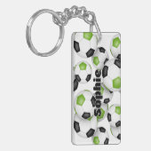 Atleet naam cluster van helder groene voetballen sleutelhanger (Voorkant Links)
