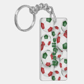 Atleet naam cluster van rode groene voetballen sleutelhanger (Voorkant Links)