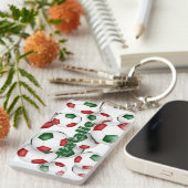 Atleet naam cluster van rode groene voetballen sleutelhanger (Voorkant Rechts)